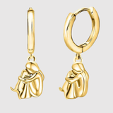 Elisa – Náušnice s ikonickým motivem dívky a psa (s kruhovým uzávěrem)