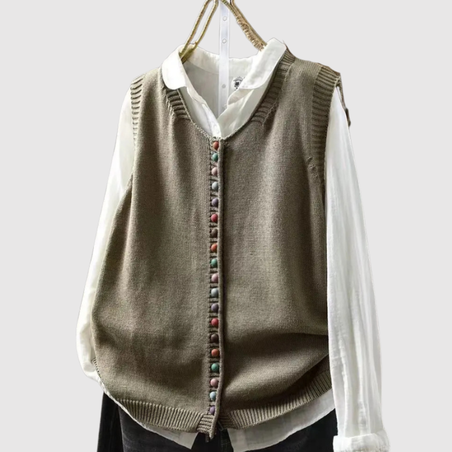 Nora - Boho cardigan s knoflíky a vintage prvky