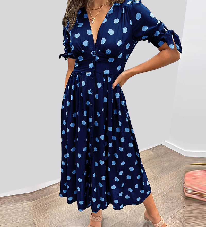 Monica™ | Stylové Puntíkované Šaty