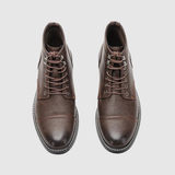 Oskar – Hnědé Kožené Boty s Elegantním Suedovým Povrchem