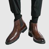 Oskar - Kožené boty s elastickým prvkem