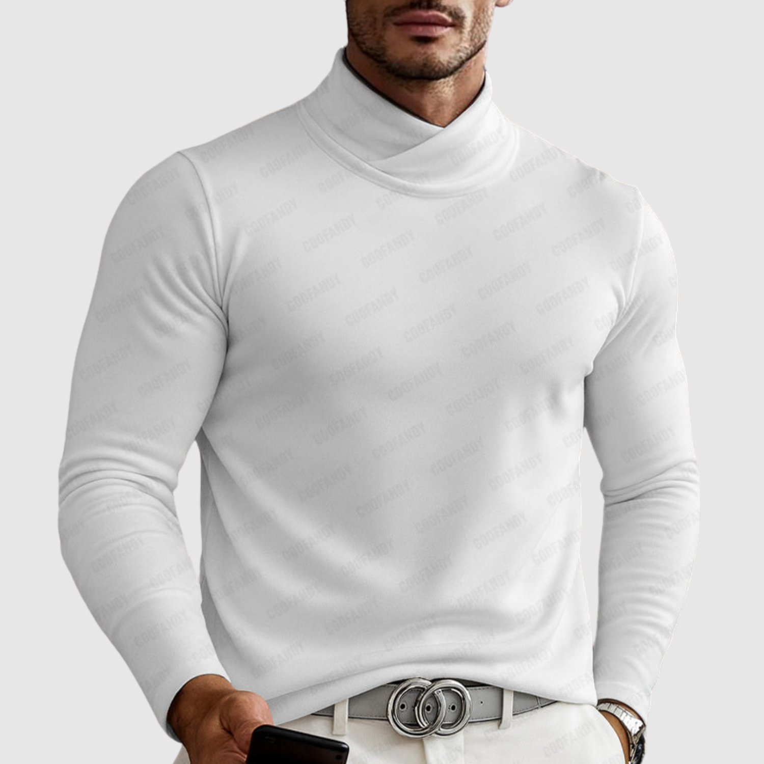 Adrian – Klasický pletený svetr s polo límcem" can be rewritten as:

"Adrian – Tradiční pletený svetr s polo límcem