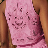 Moise | Růžový krajkový set