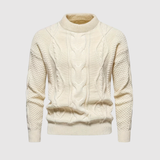 Daniel – Světlý svetr s klasickým kabelovým pletením