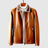 Dorian – Kožená bunda s měkkým kožešinovým límcem