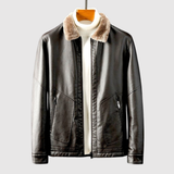 Dorian – Kožená bunda s měkkým kožešinovým límcem