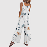 Natálie – Květinový overal s volnými nohavicemi