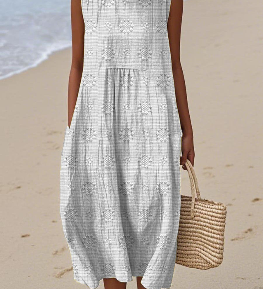 Franca | Bezrukávové bavlněné šaty s kapsami