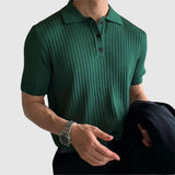 Adrian – Rybí vzorované pletené polo s knoflíky