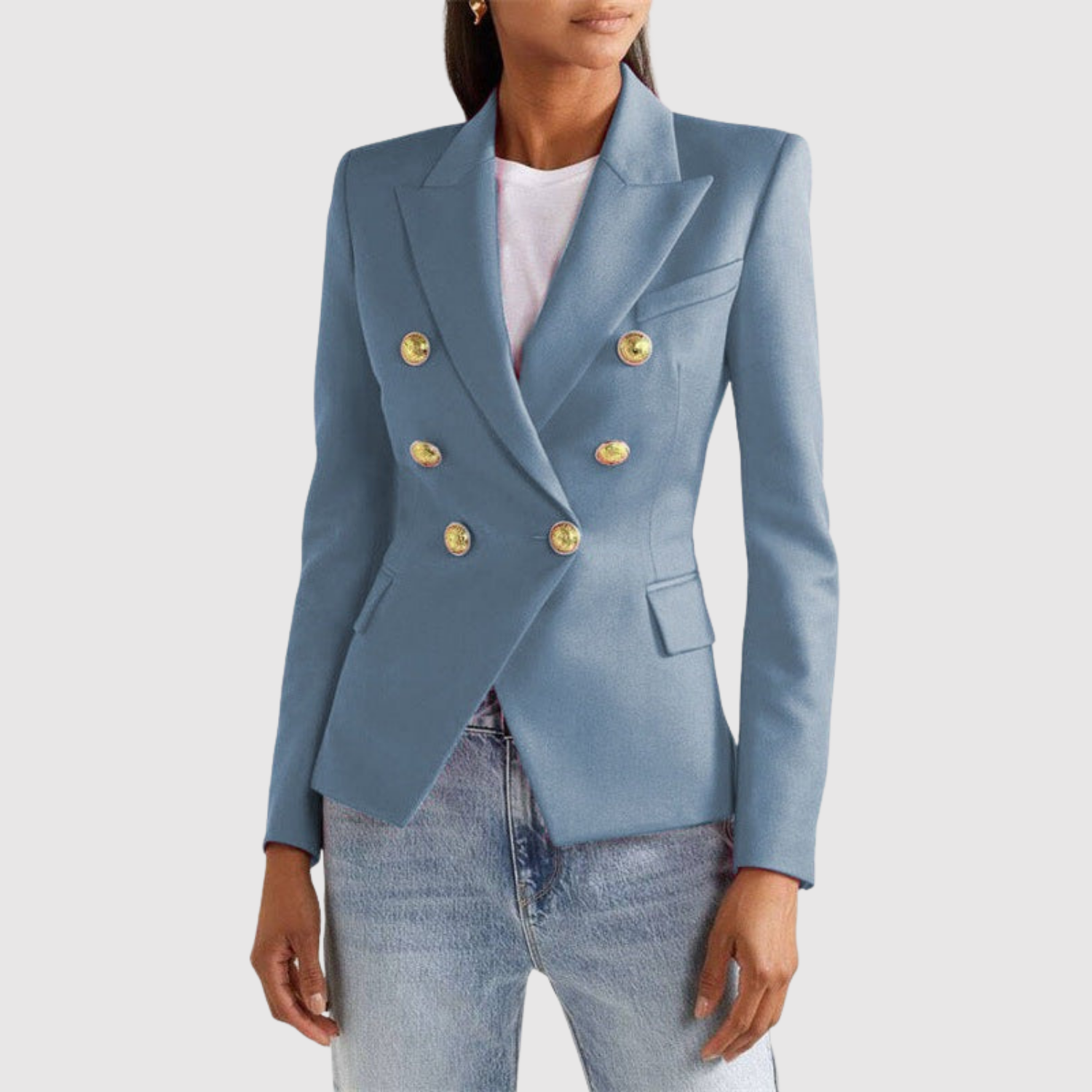 Silvie – Dvoubarevné sako se zlatými knoflíky