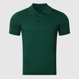 Adrian – Rybí vzorované pletené polo s knoflíky