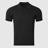 Adrian – Rybí vzorované pletené polo s knoflíky