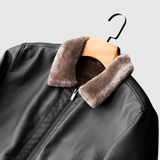 Dorian – Kožená bunda s měkkým kožešinovým límcem