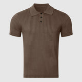 Adrian – Rybí vzorované pletené polo s knoflíky