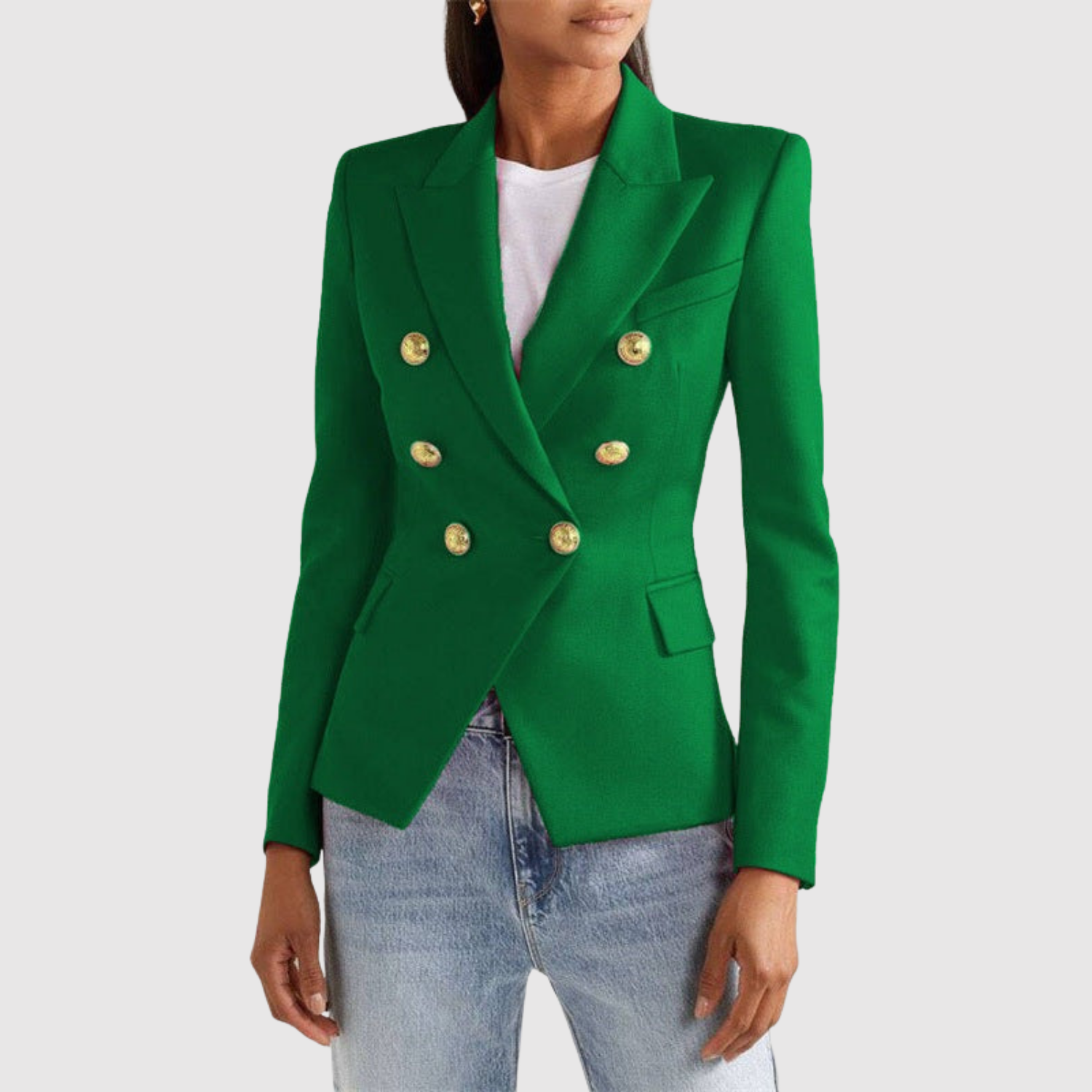Silvie – Dvoubarevné sako se zlatými knoflíky