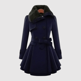 Jelena – Vlněný kabát s A-silhou a koženým límcem" can be rewritten as:

"Jelena – A-silhouette Wool Coat with Leather Collar