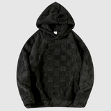 Nina – Šedá kostkovaná mikina z měkkého materiálu