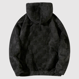 Nina – Šedá kostkovaná mikina z měkkého materiálu