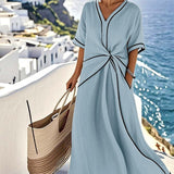 Emília – Šaty s volnějším střihem a pruhovaným designem