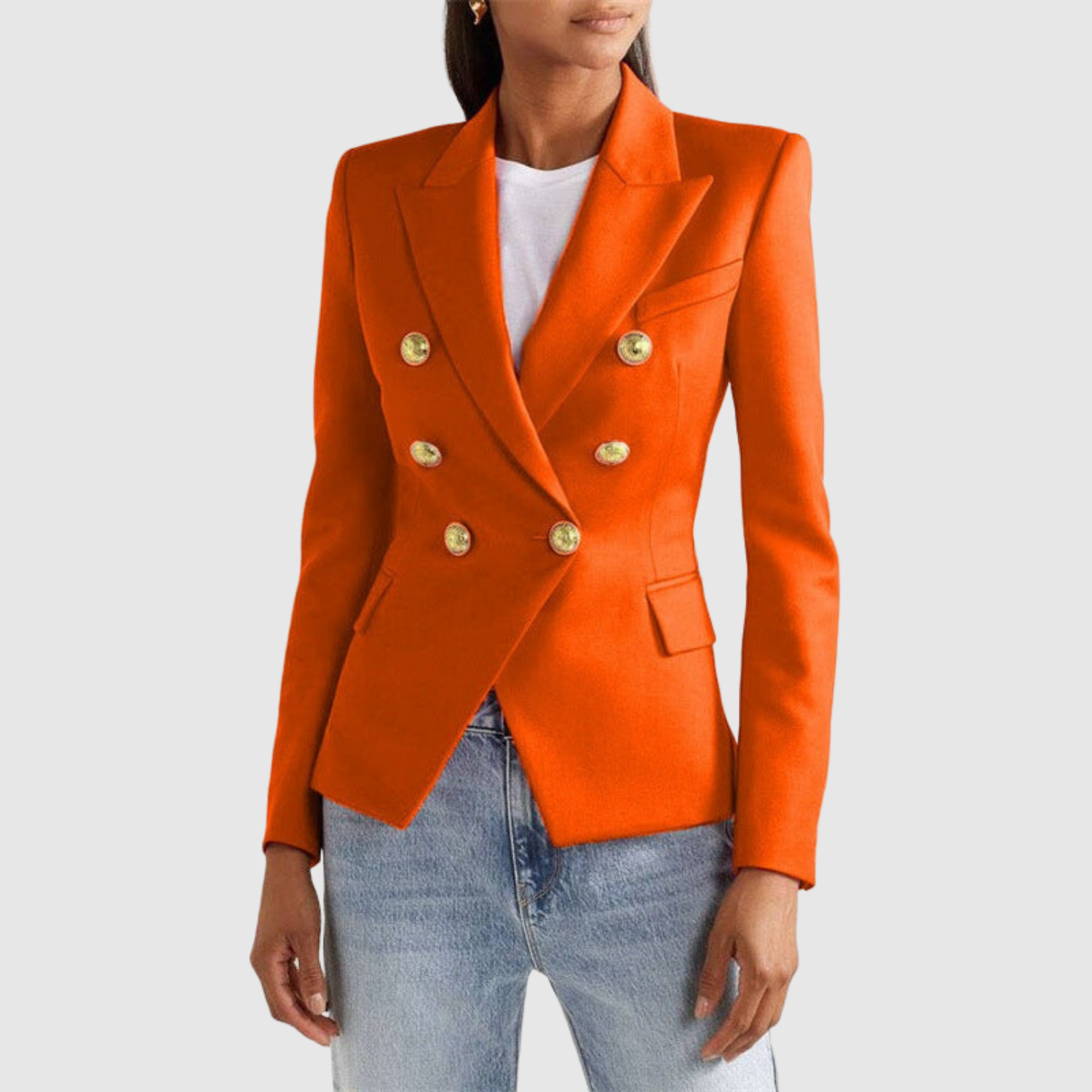 Silvie – Dvoubarevné sako se zlatými knoflíky