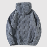 Nina – Šedá kostkovaná mikina z měkkého materiálu