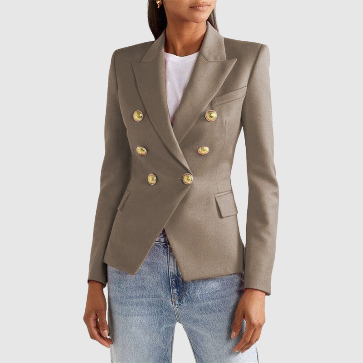 Silvie – Dvoubarevné sako se zlatými knoflíky