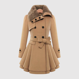 Jelena – Vlněný kabát s A-silhou a koženým límcem" can be rewritten as:

"Jelena – A-silhouette Wool Coat with Leather Collar
