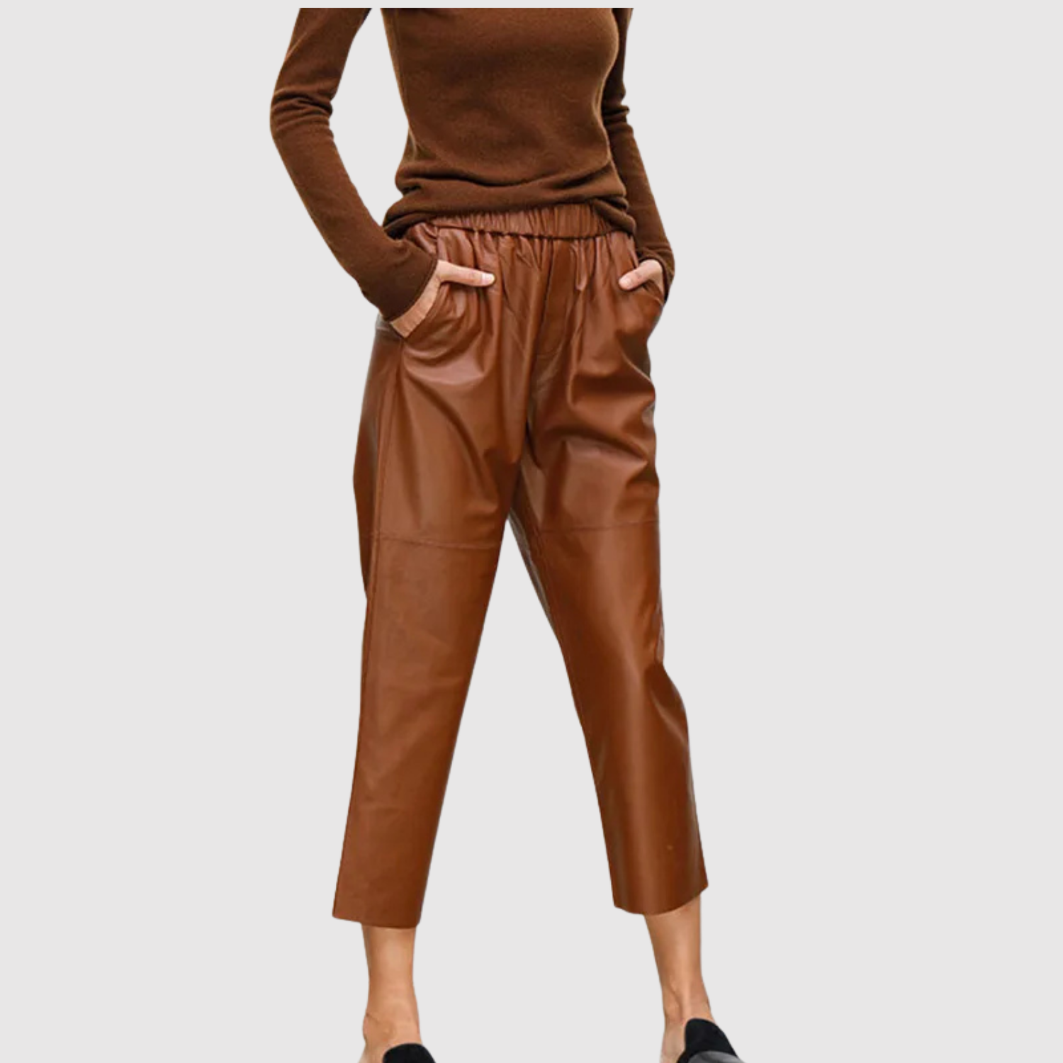 Mira – Kožené kalhoty s elastickým pasem