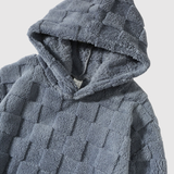 Nina – Šedá kostkovaná mikina z měkkého materiálu