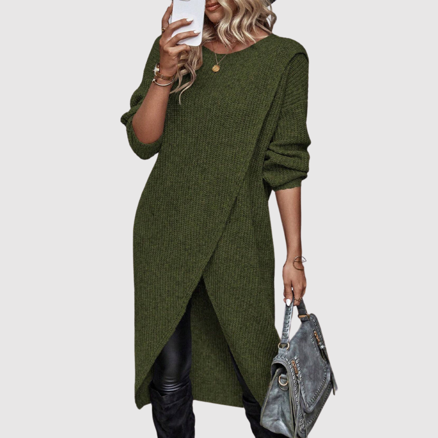 Nora – Stylová asymetrická tunika s dlouhými rukávy