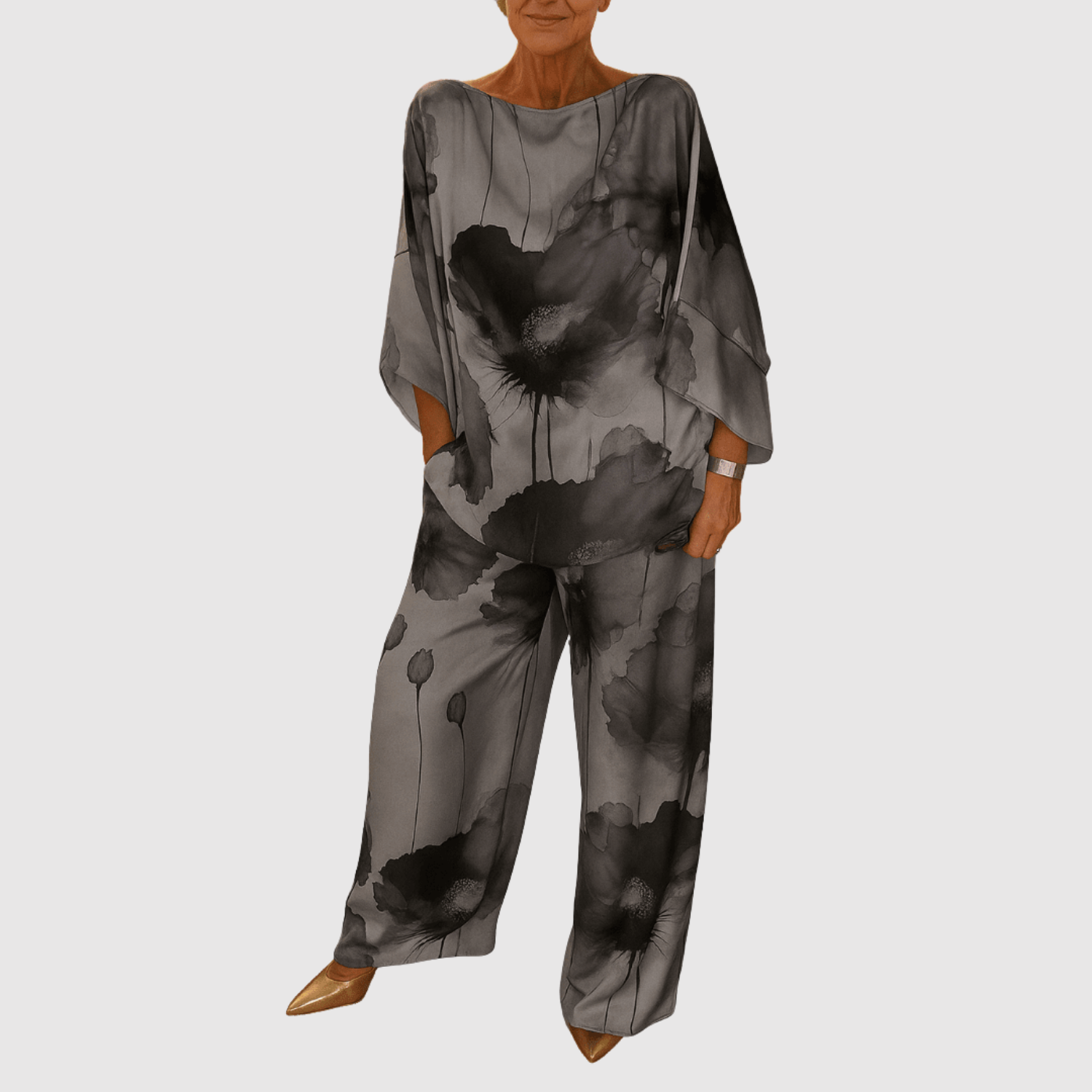 Natálie – Sada saténových textilií s akvarelovými potisky