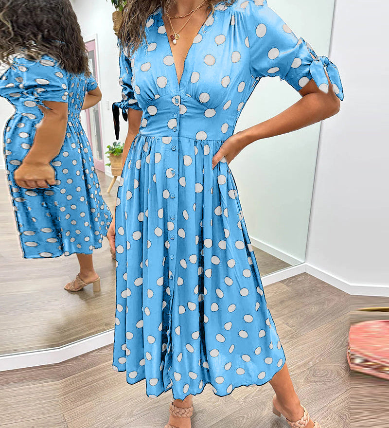 Monica™ | Stylové Puntíkované Šaty