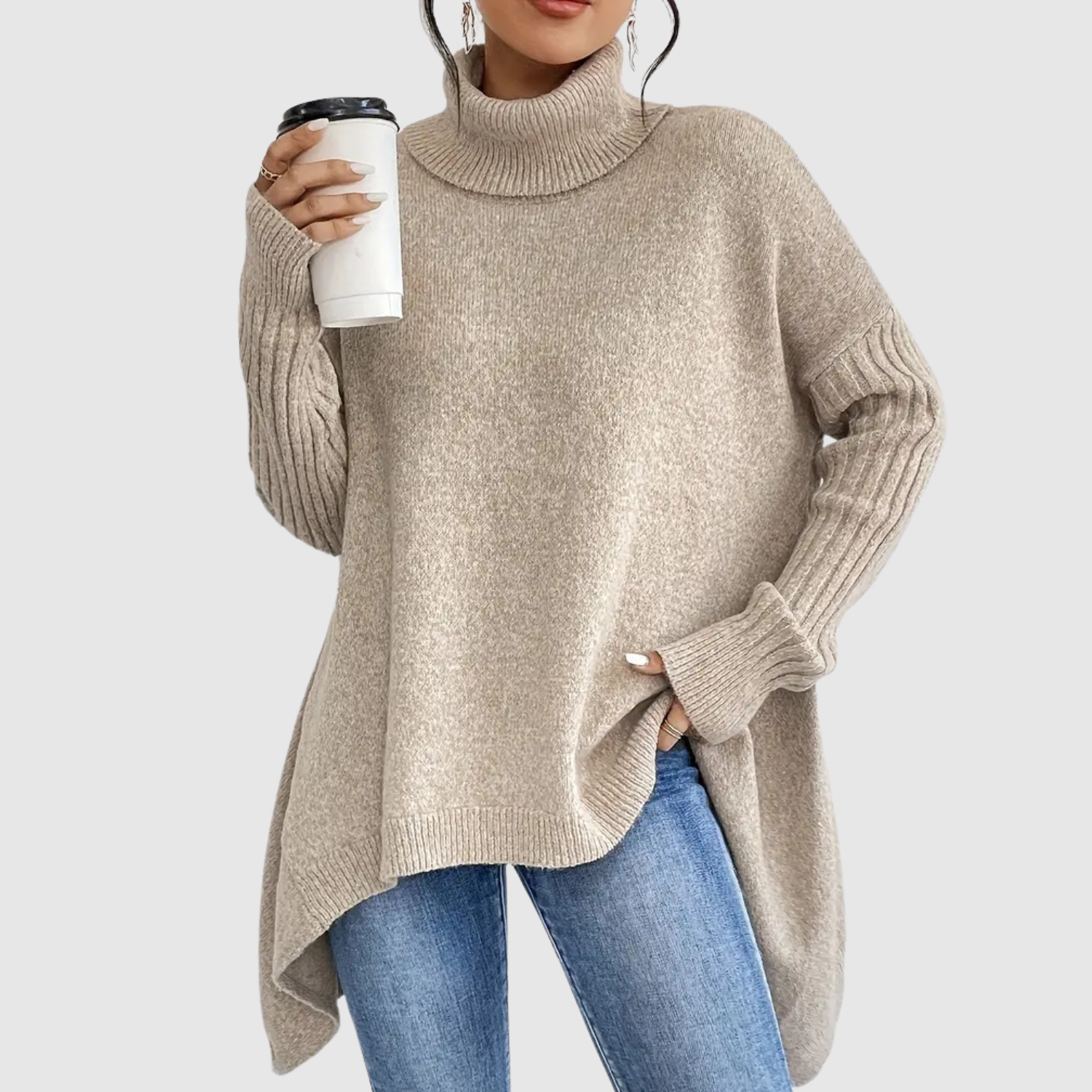 Nora – Dlouhý svetr s vysokým límcem