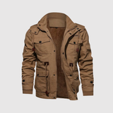 Marek – Zimní bunda s vlněnou podšívkou a koženými akcenty