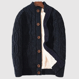 Šimon – Pletený kardigan s knoflíky a podšívkou" can be rewritten as:

"Šimon – Pletený kardigan s knoflíky a podšívkou