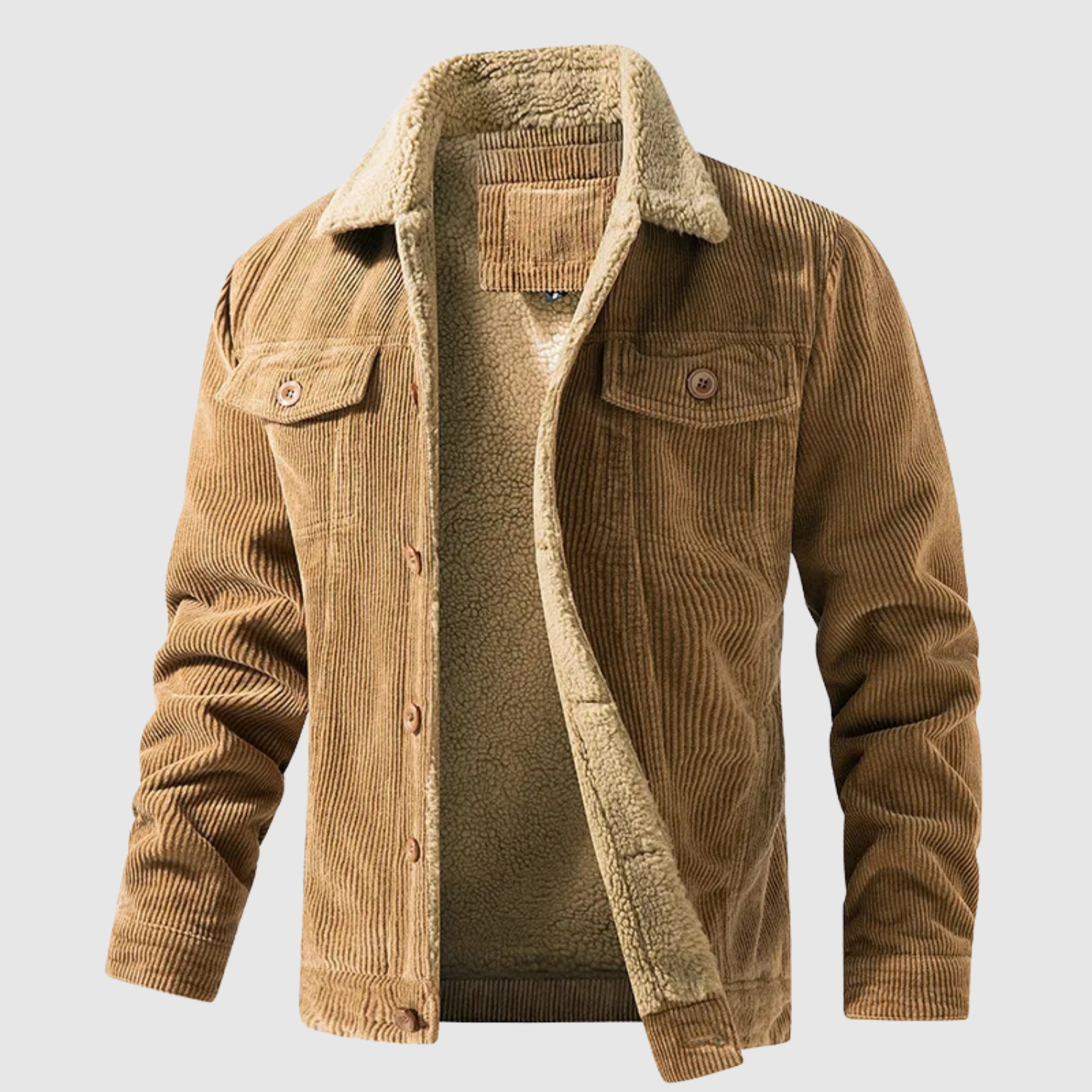 Marek – Teplá sametová bunda s teddy podšívkou a retro detaily