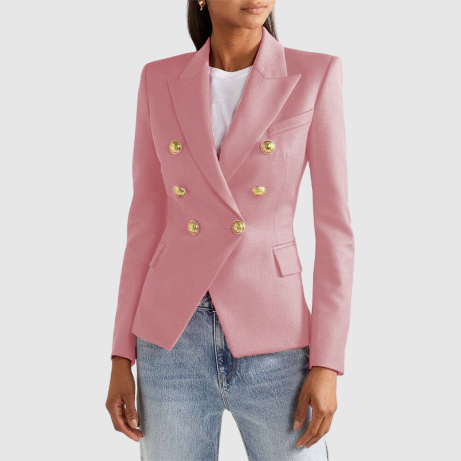 Silvie – Dvoubarevné sako se zlatými knoflíky