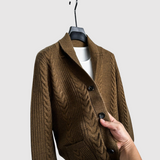 Šimon - Kardigan s rybí pleteninou a obráceným designem