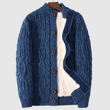 Šimon – Pletený kardigan s knoflíky a podšívkou" can be rewritten as:

"Šimon – Pletený kardigan s knoflíky a podšívkou