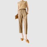 Mira – Kožené kalhoty s elastickým pasem