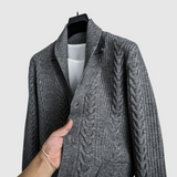 Šimon - Kardigan s rybí pleteninou a obráceným designem