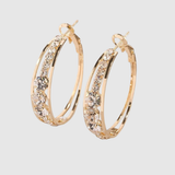 Elisa – Zlaté kruhové náušnice s krystaly