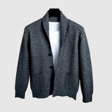 Šimon - Kardigan s rybí pleteninou a obráceným designem