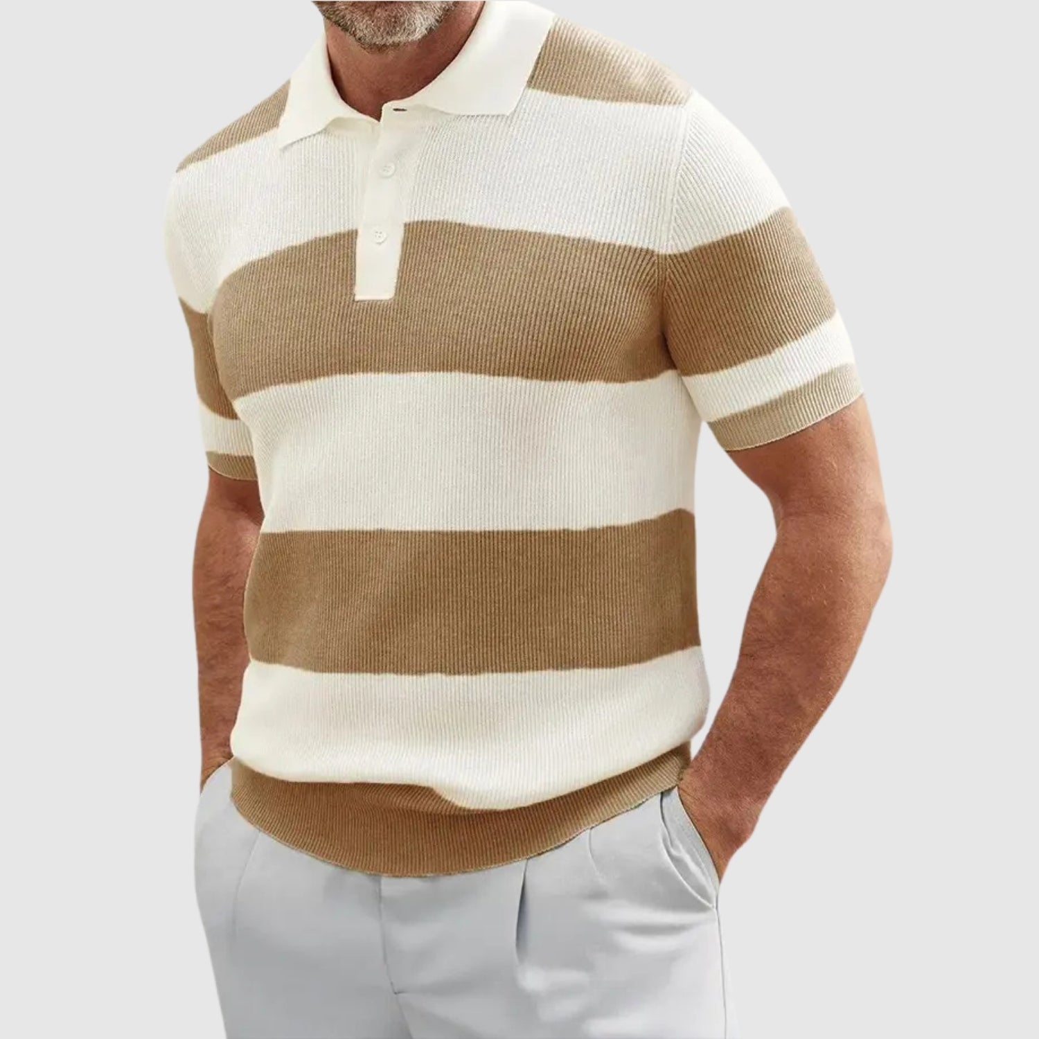 Adrian – Pruhované pletené rybí polo