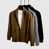 Šimon - Kardigan s rybí pleteninou a obráceným designem