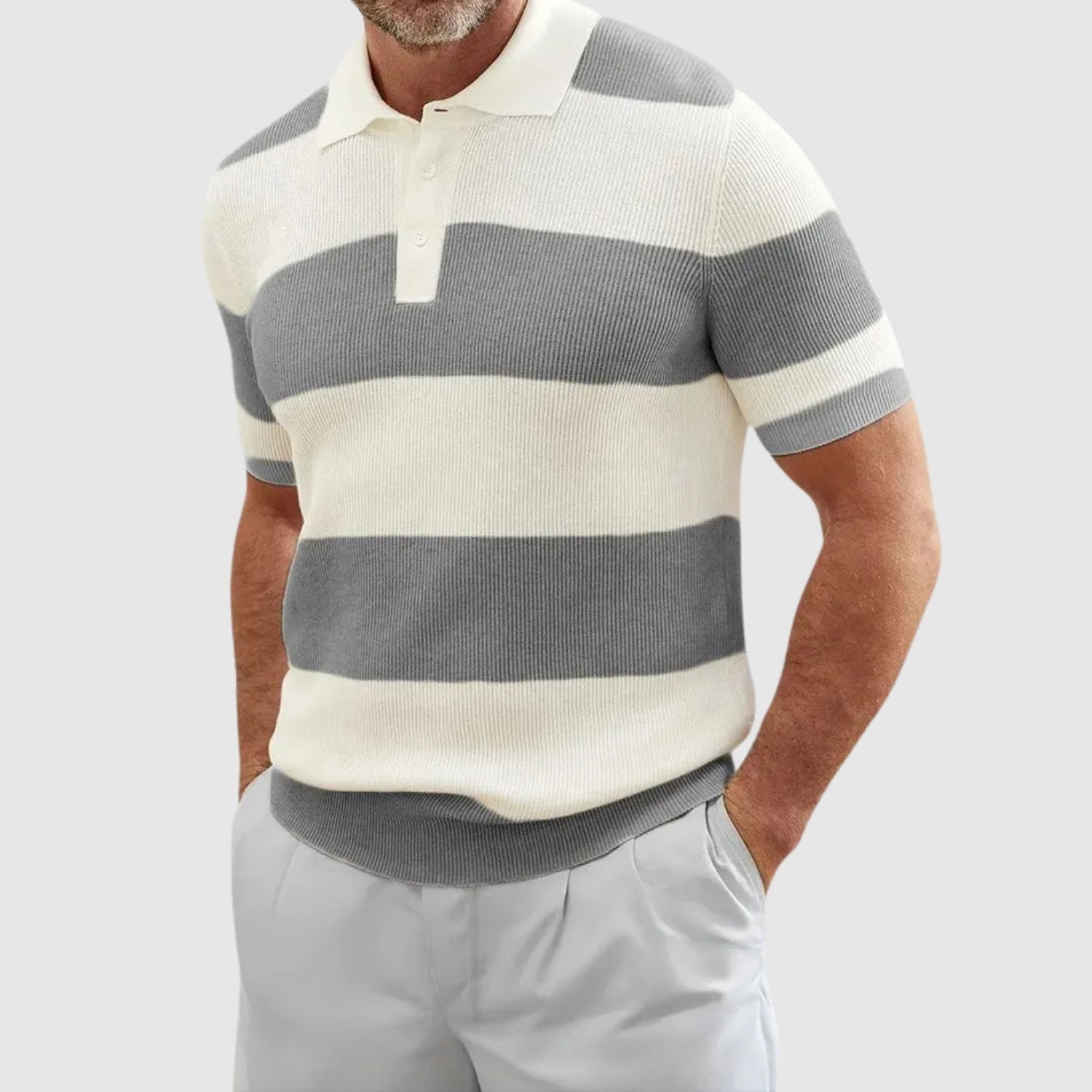 Adrian – Pruhované pletené rybí polo