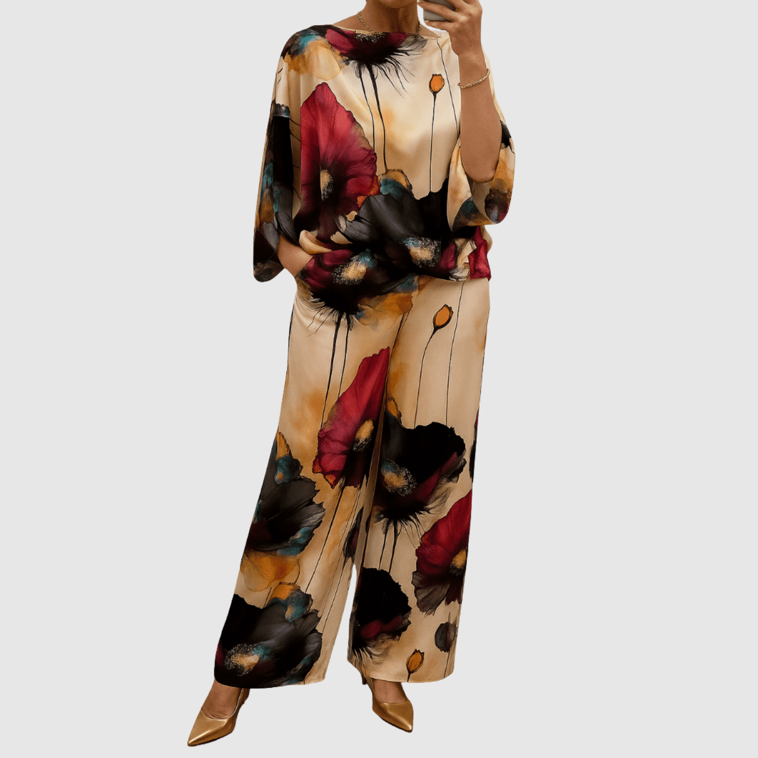 Natálie – Sada saténových textilií s akvarelovými potisky