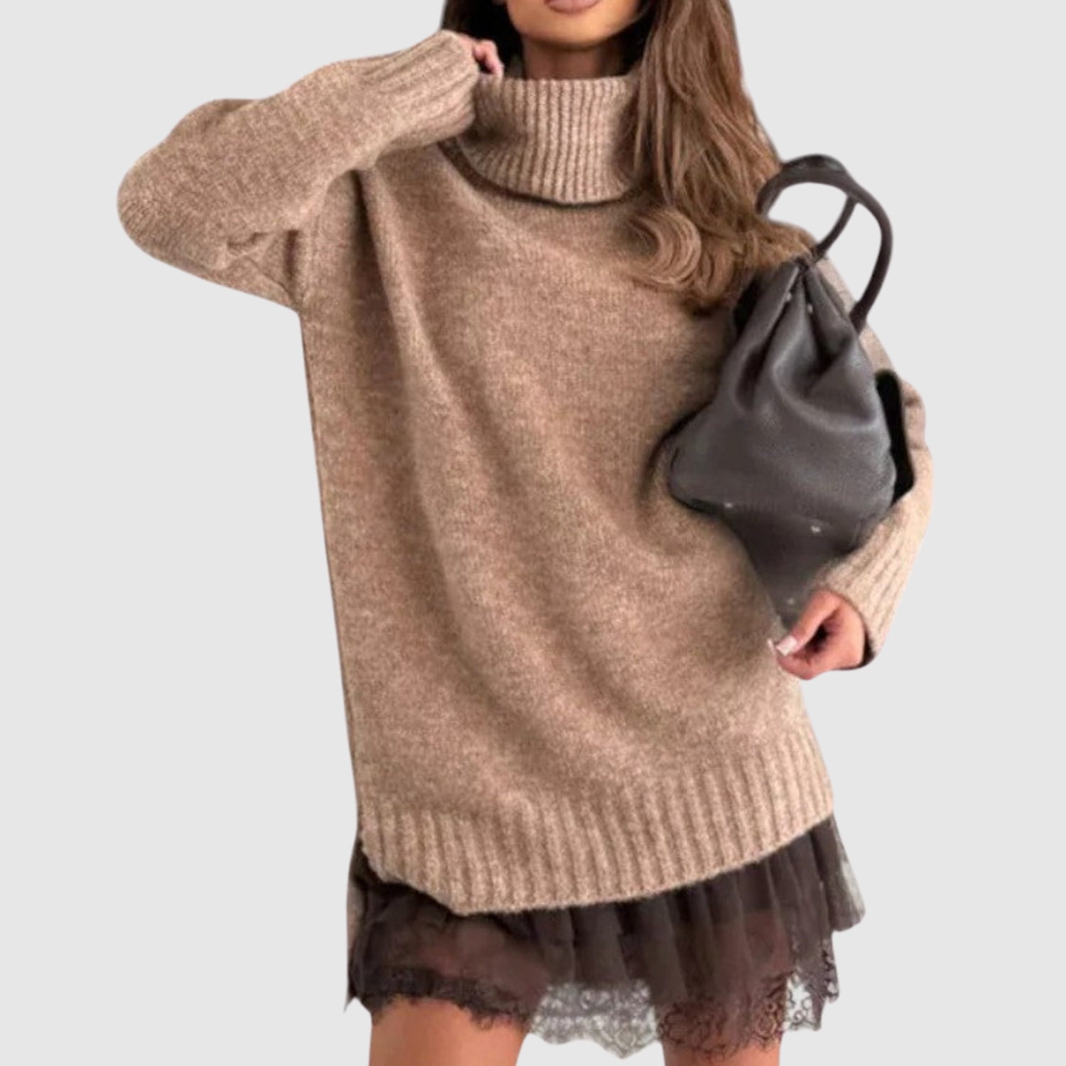 Natálie - Elegantní set: pletený svetr a šaty