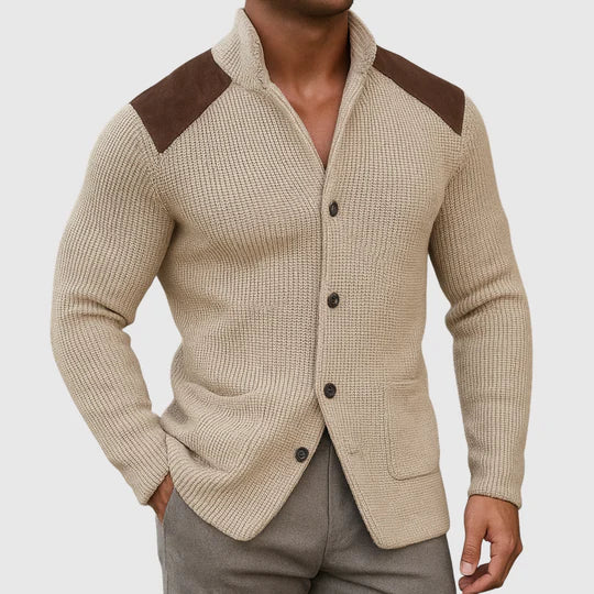 Šimon – Stylový pletený kardigan s kontrastními rameny