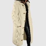 Jelena - Dlouhý pletený kabát s moderním vzorem